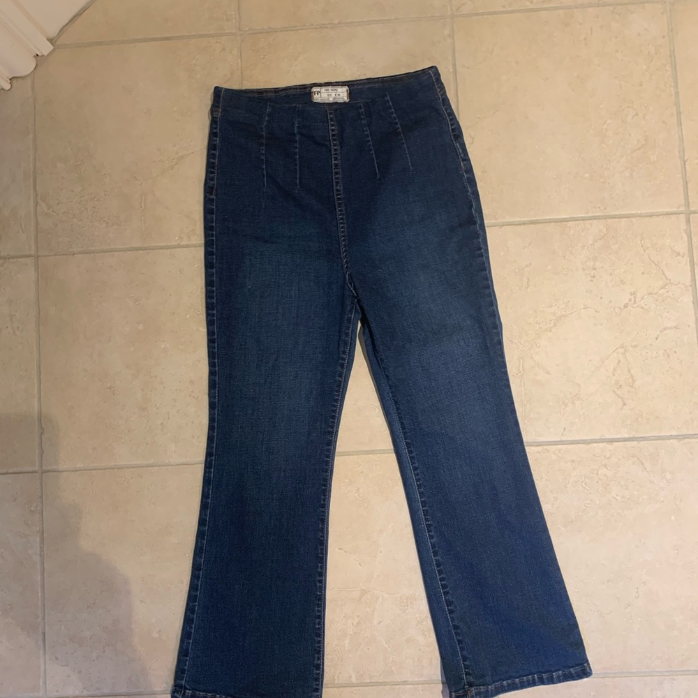 Free people flare dark wash jeans!